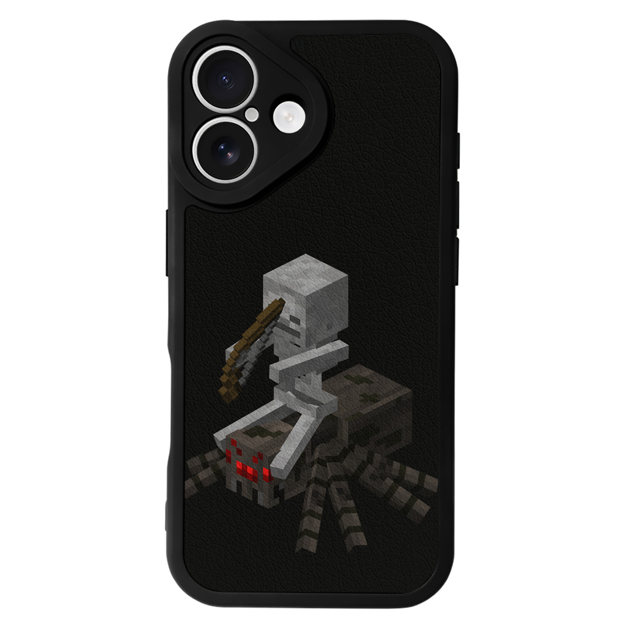 （画像用） マインクラフト ブロックの世界 Minecraft MC Block world 【iPhone 16シリーズ対応】シリコンスマホケース（レザー調） 材質：シリコン